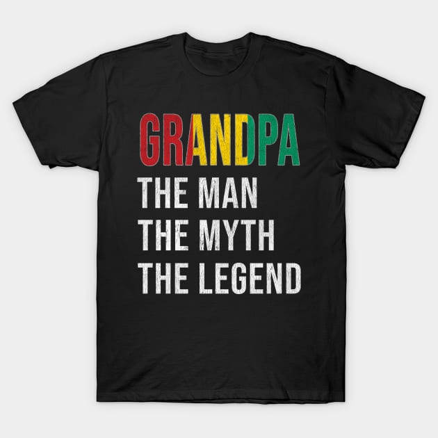 Grand Father Guinean Grandpa The Man The Myth The Legend - Gift for Guinean Dad With Roots From  Guinea T-Shirt by Country Flags